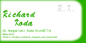 richard koda business card